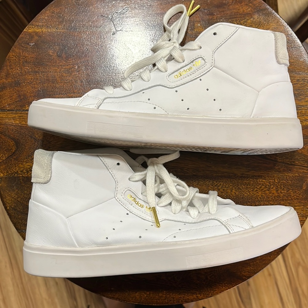 Adidas Originals Sleek Mid Leather Sneakers, Women’s sz 8 adidas